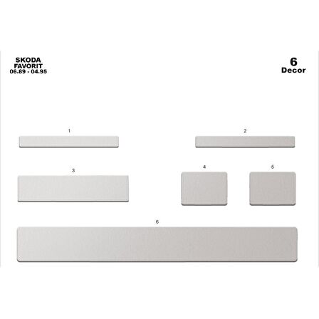 Meriç® Skoda Favorit Ön Torpido Kaplama 6 Parça 1989-1995