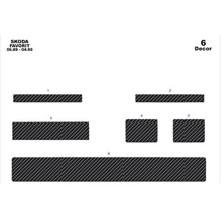 Meriç® Skoda Favorit Ön Torpido Kaplama 6 Parça 1989-1995