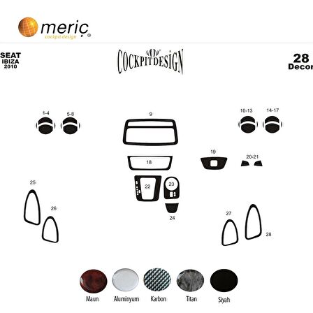 Meriç® Seat Ibiza / Cordoba Ön Torpido Kaplama 28 Parça 2010-›