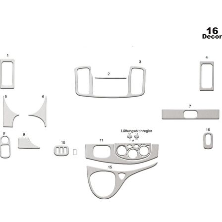 Meriç® Renault Trafic Ön Torpido Kaplama 16 Parça 2011-2015