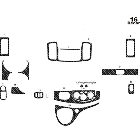 Meriç® Renault Trafic Ön Torpido Kaplama 16 Parça 2011-2015