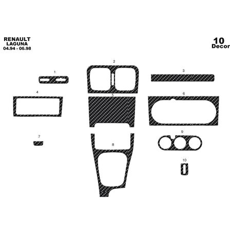 Meriç® Renault Laguna Ön Torpido Kaplama 10 Parça 1994-1998