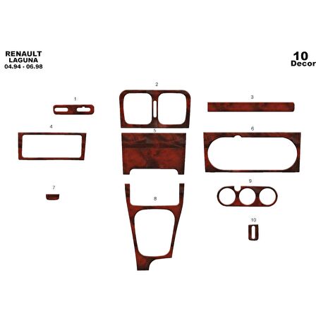 Meriç® Renault Laguna Ön Torpido Kaplama 10 Parça 1994-1998