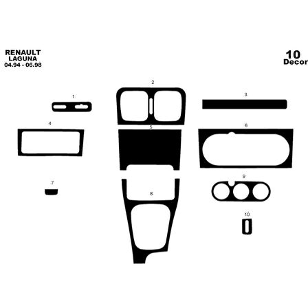 Meriç® Renault Laguna Ön Torpido Kaplama 10 Parça 1994-1998