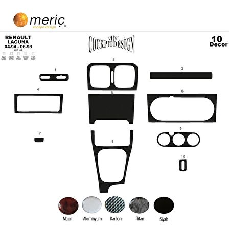 Meriç® Renault Laguna Ön Torpido Kaplama 10 Parça 1994-1998