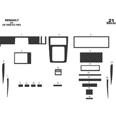 Meriç® Renault 21 Manager Ön Torpido Kaplama 21 Parça 1989-1993