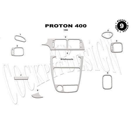 Meriç® Proton 300 400 Ön Torpido Kaplama 9 Parça 1997-›