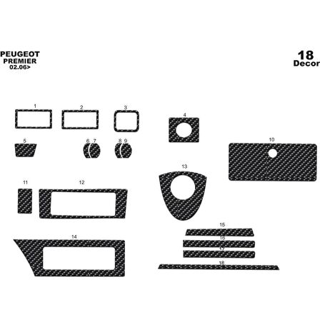 Meriç® Peugeot J9 Premier Ön Torpido Kaplama 18 Parça 2006-2010