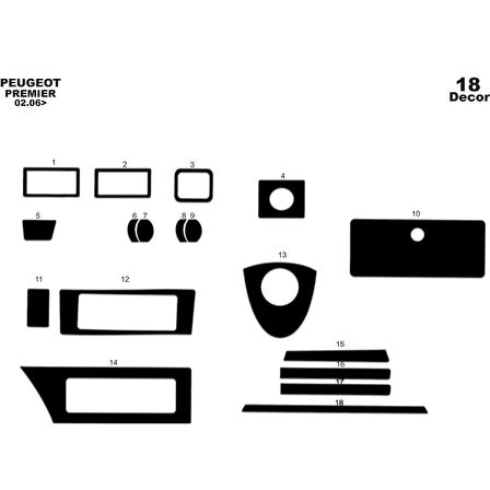 Meriç® Peugeot J9 Premier Ön Torpido Kaplama 18 Parça 2006-2010