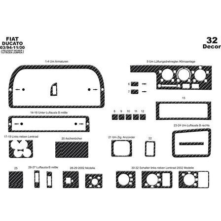Meriç® Peugeot Boxer/Jumper/Ducato Ön Torpido Kaplama 32 P. 94-02