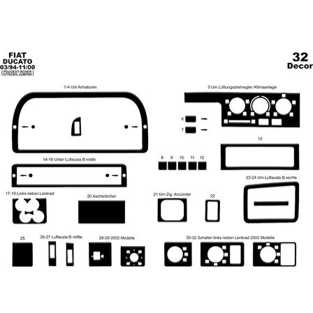 Meriç® Peugeot Boxer/Jumper/Ducato Ön Torpido Kaplama 32 P. 94-02