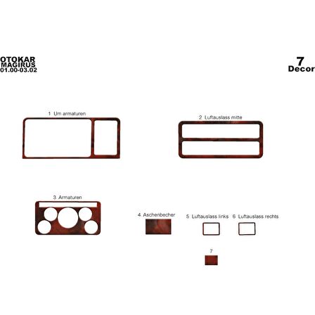 Meriç® Otokar Magirus Ön Torpido Kaplama 7 Parça 2000-2002