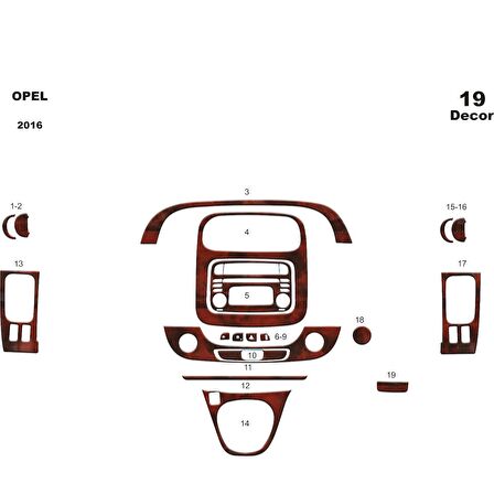 Meriç® Opel Vivaro Ön Torpido Kaplama 19 Parça 2015-›