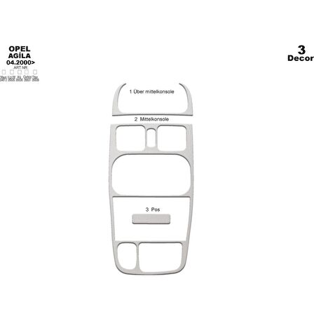 Meriç® Opel Agila Ön Torpido Kaplama 3 Parça 2000-2003