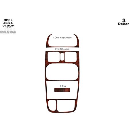 Meriç® Opel Agila Ön Torpido Kaplama 3 Parça 2000-2003