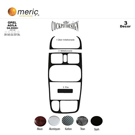 Meriç® Opel Agila Ön Torpido Kaplama 3 Parça 2000-2003