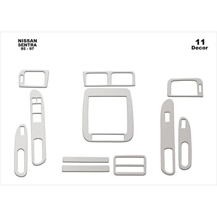 Meriç® Nissan Sentra Ön Torpido Kaplama 11 Parça 1995-1997