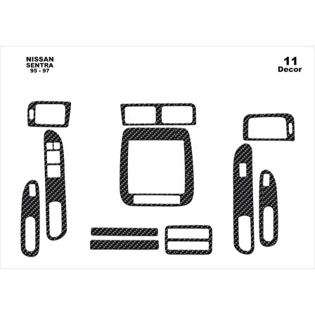 Meriç® Nissan Sentra Ön Torpido Kaplama 11 Parça 1995-1997