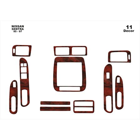 Meriç® Nissan Sentra Ön Torpido Kaplama 11 Parça 1995-1997