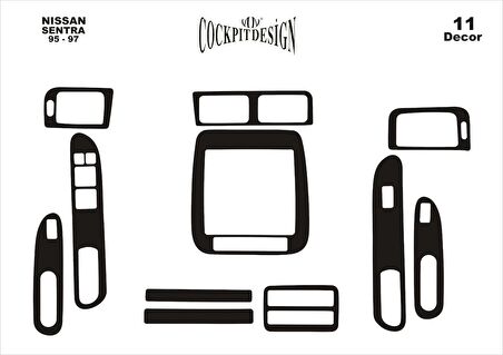 Meriç® Nissan Sentra Ön Torpido Kaplama 11 Parça 1995-1997