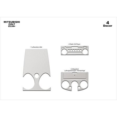 Meriç® Mitsubishi Colt Ön Torpido Kaplama 4 Parça 2004-2007