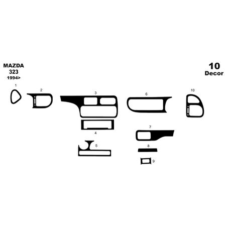 Meriç® Mazda 323 S Ön Torpido Kaplama 10 Parça 1994-1999