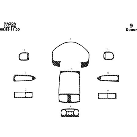 Meriç® Mazda 323 Fs Ön Torpido Kaplama 9 Parça 1998-2000