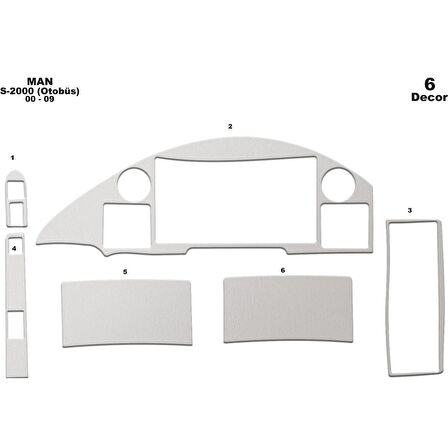 Meriç® Man S 2000 Ön Torpido Kaplama 6 Parça 1997-2000