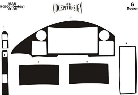 Meriç® Man S 2000 Ön Torpido Kaplama 6 Parça 1997-2000
