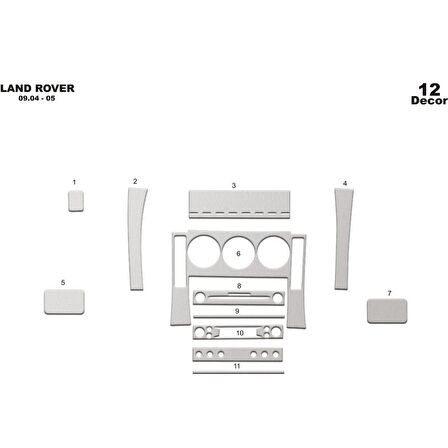 Meriç® Land Rover Freelander Ön Torpido Kaplama 12 Parça 2004-2006