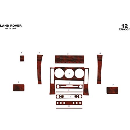 Meriç® Land Rover Freelander Ön Torpido Kaplama 12 Parça 2004-2006