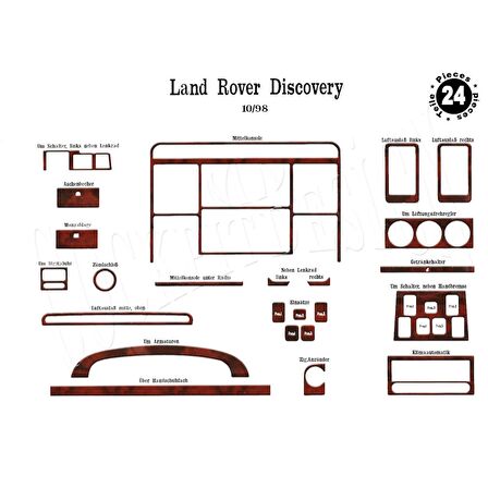 Meriç® Land Rover Discovery Ön Torpido Kaplama 24 Parça 1998-2004