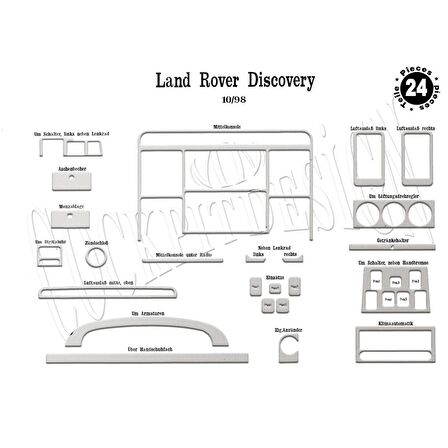 Meriç® Land Rover Discovery Ön Torpido Kaplama 24 Parça 1998-2004