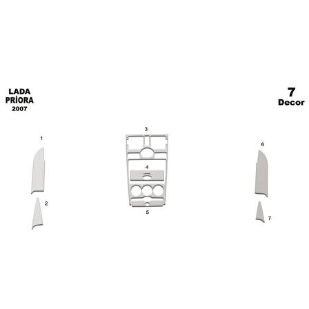Meriç® Lada Priora Ön Torpido Kaplama 7 Parça 2007-›