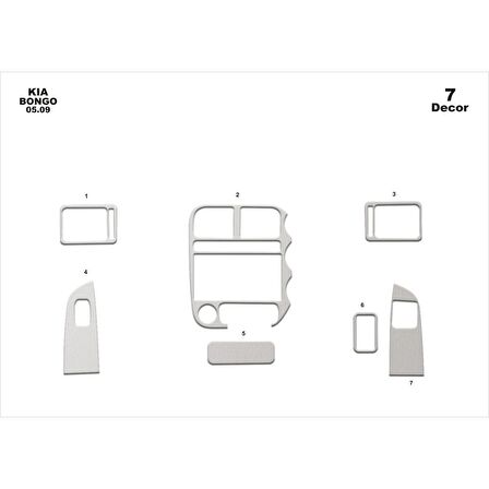 Meriç® Kia Bongo Ön Torpido Kaplama 7 Parça 2009-›