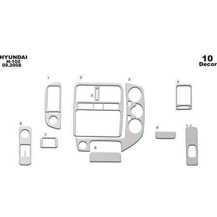 Meriç® Hyundai H-100 Ön Torpido Kaplama 10 Parça 2004-›