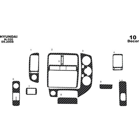 Meriç® Hyundai H-100 Ön Torpido Kaplama 10 Parça 2004-›