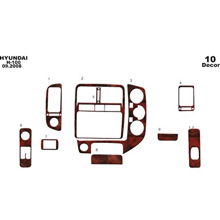 Meriç® Hyundai H-100 Ön Torpido Kaplama 10 Parça 2004-›