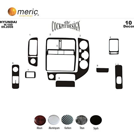 Meriç® Hyundai H-100 Ön Torpido Kaplama 10 Parça 2004-›