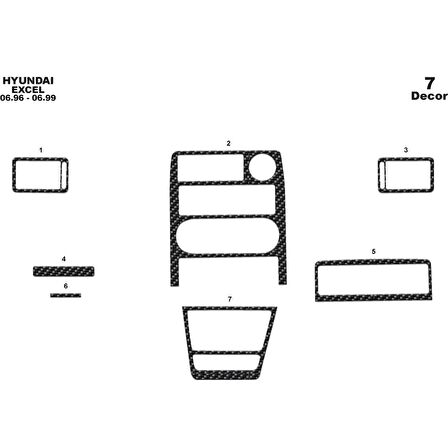 Meriç® Hyundai Excel Ön Torpido Kaplama 7 Parça 1991-1994