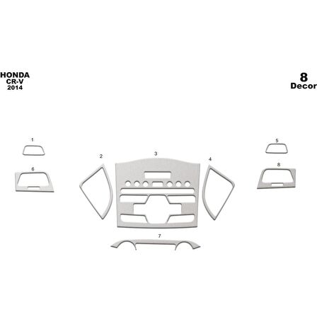 Meriç® Honda Cr-V 4X4 Ön Torpido Kaplama 8 Parça 2014-›