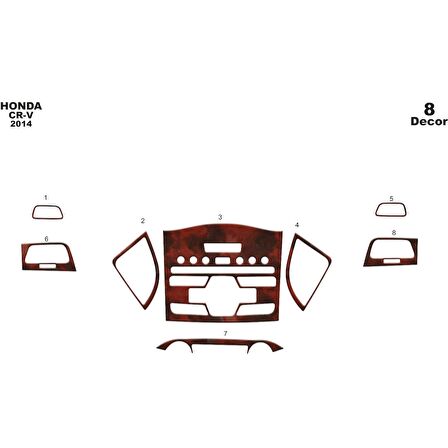 Meriç® Honda Cr-V 4X4 Ön Torpido Kaplama 8 Parça 2014-›