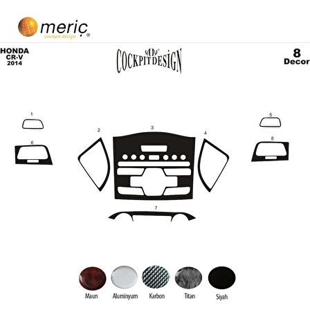 Meriç® Honda Cr-V 4X4 Ön Torpido Kaplama 8 Parça 2014-›
