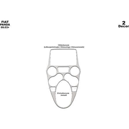 Meriç® Fiat Panda Ön Torpido Kaplama 2 Parça 2003-2009