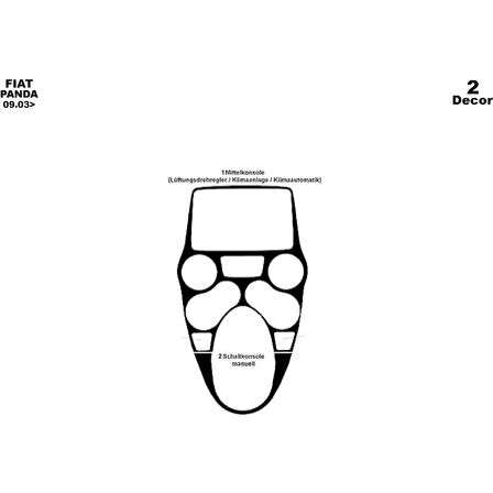Meriç® Fiat Panda Ön Torpido Kaplama 2 Parça 2003-2009