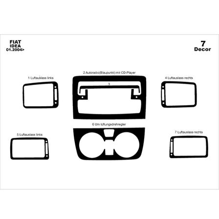 Meriç® Fiat Idea Ön Torpido Kaplama 7 Parça 2004-2009