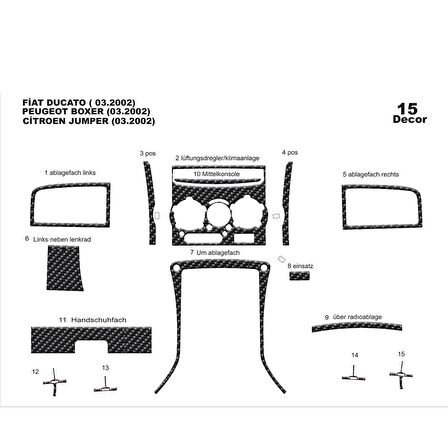 Meriç® Fiat Ducato/Jumper/Boxer Ön Torpido Kaplama 15 P 2002-2006