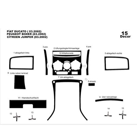 Meriç® Fiat Ducato/Jumper/Boxer Ön Torpido Kaplama 15 P 2002-2006