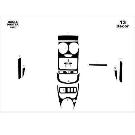 Meriç® Dacia Duster Ön Torpido Kaplama 13 Parça 2013-2016