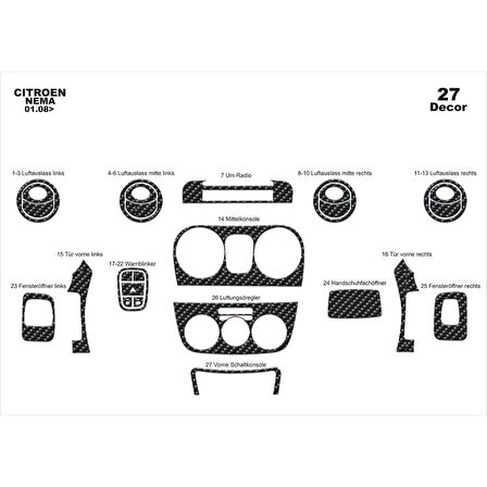 Meriç® Citroen Nemo/Bipper/Fiorino Ön Torpido Kaplama 27 P 2008-›